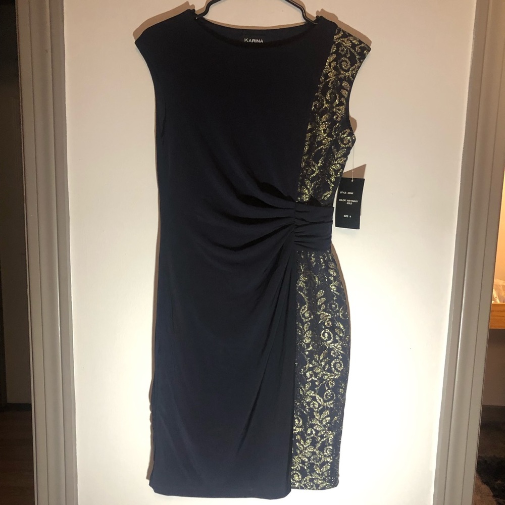 Black/Gold Midi Dress
